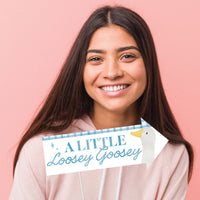 Silly Goose photo booth prop close-up with playful sayings