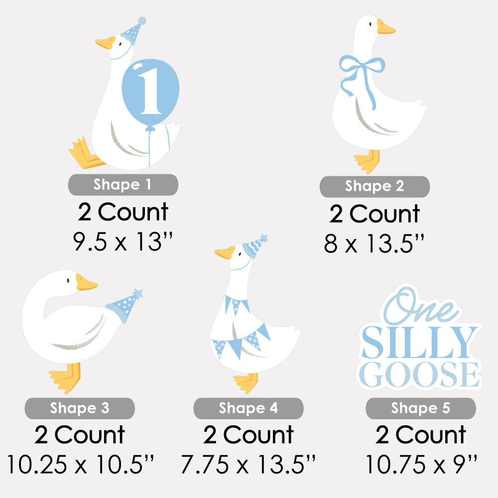 One Silly Goose Blue Yard Signs - 10 Ct