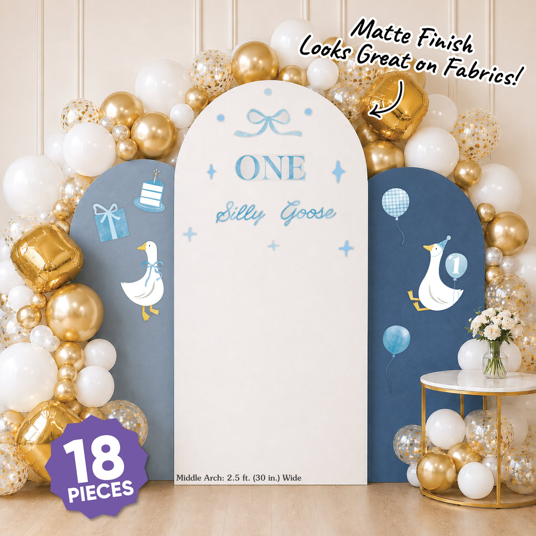 Blue One Silly Goose Backdrop Decals