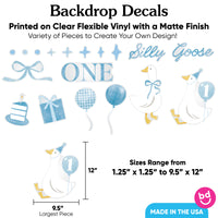 Blue One Silly Goose Backdrop Decals