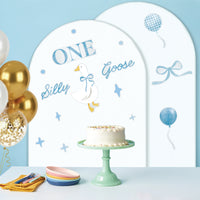 Blue One Silly Goose Backdrop Decals