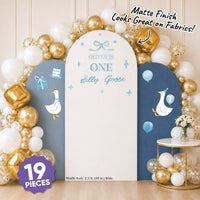 Custom Text Blue One Silly Goose Backdrop Decals