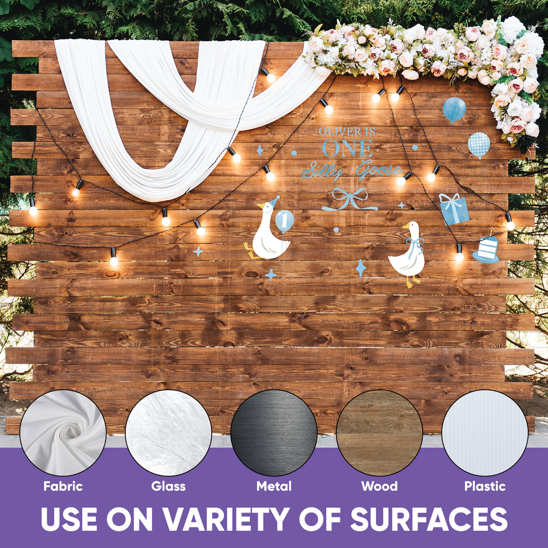 Custom Text Blue One Silly Goose Backdrop Decals