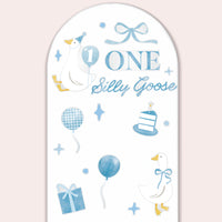 Blue One Silly Goose Backdrop Decals