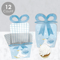 Square base and 3D paper bow detail on One Silly Goose favor box