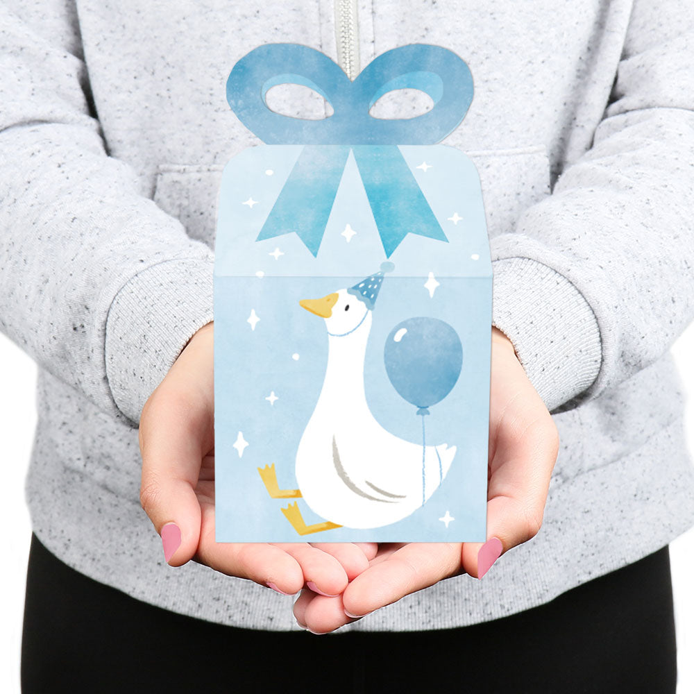One Silly Goose Blue Bow Boxes - 12 Ct