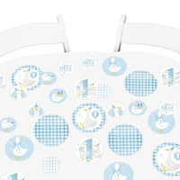 Set of 27 One Silly Goose blue giant confetti circles in three sizes
