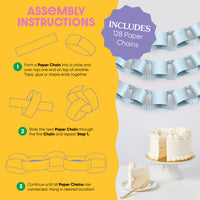 One Silly Goose Blue Paper Chains - 128 Pc