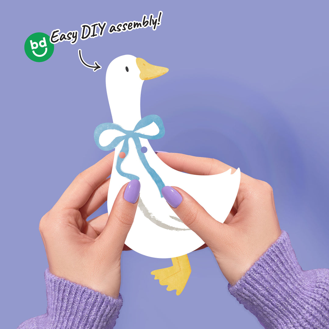 One Silly Goose blue goose banner piece with whimsical storybook artwork