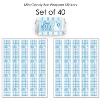 One Silly Goose mini candy bar wrapper stickers showing set of 40 labels