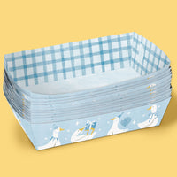 Silly Goose food tray close-up with gingham pattern