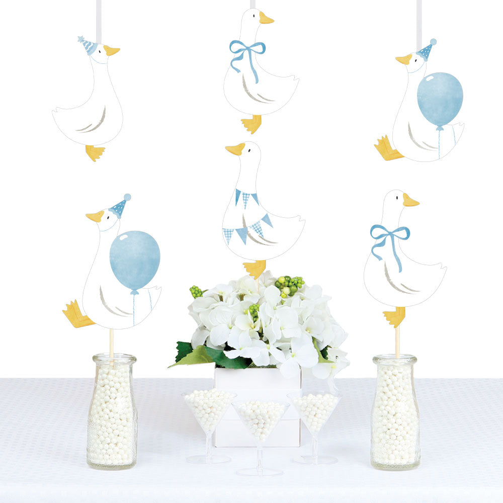 One Silly Goose blue goose design cardstock cutout with vintage-inspired style