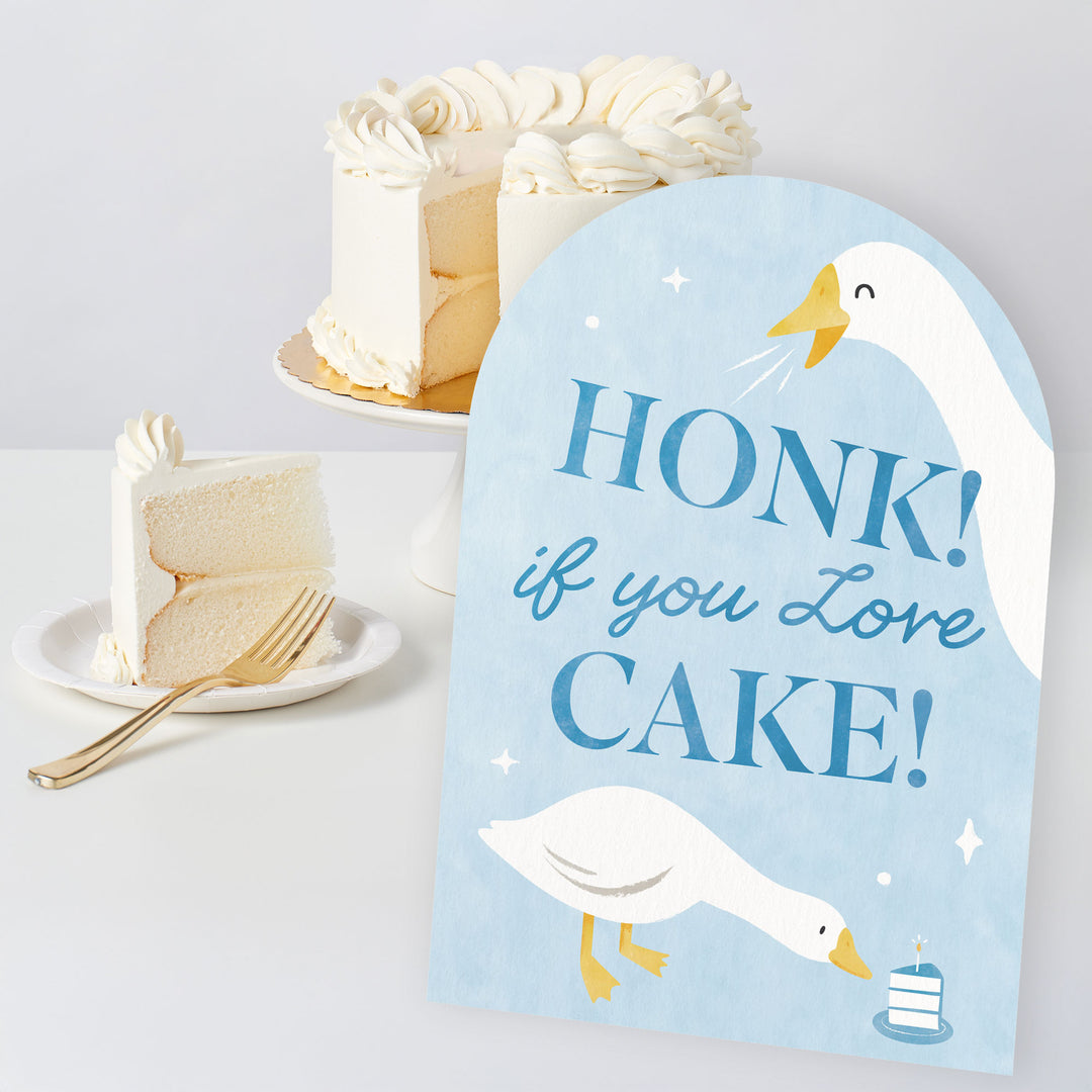 One Silly Goose Blue Party Signs Set - 6 Ct