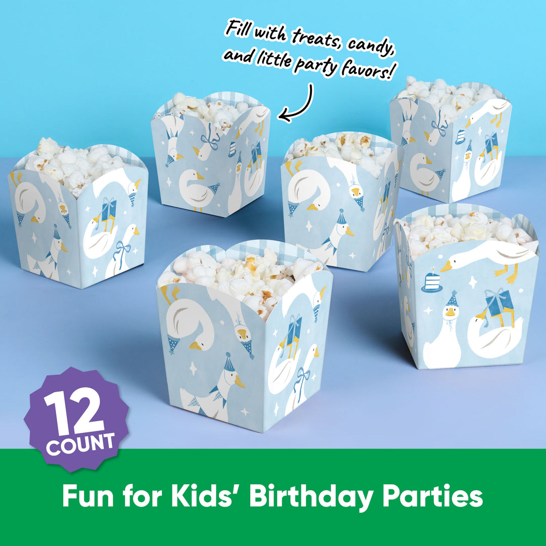One Silly Goose Blue Treat Boxes - 12 Ct
