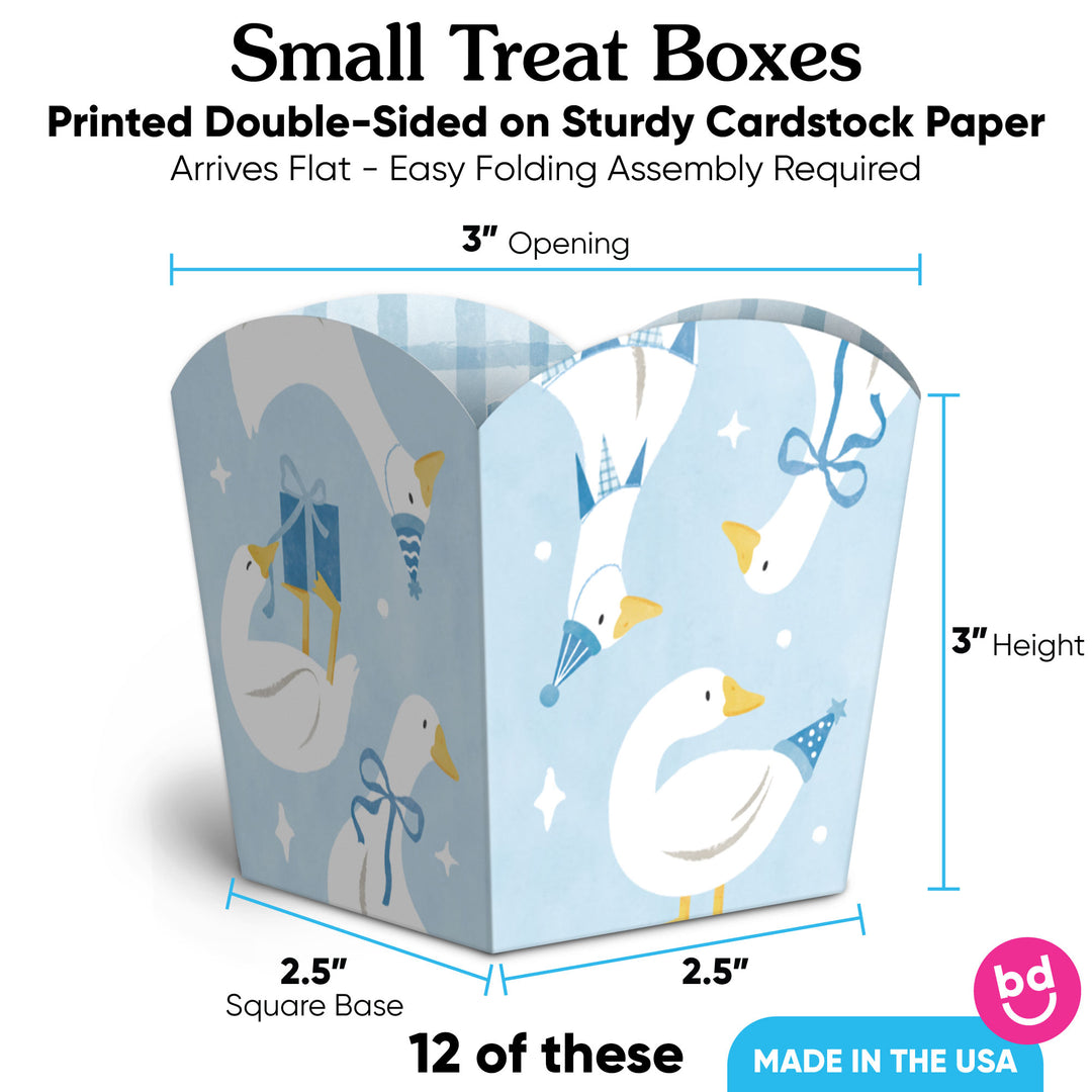 One Silly Goose Blue Treat Boxes - 12 Ct