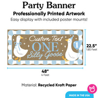 48x22.5 first birthday kraft banner with 8 included mounts