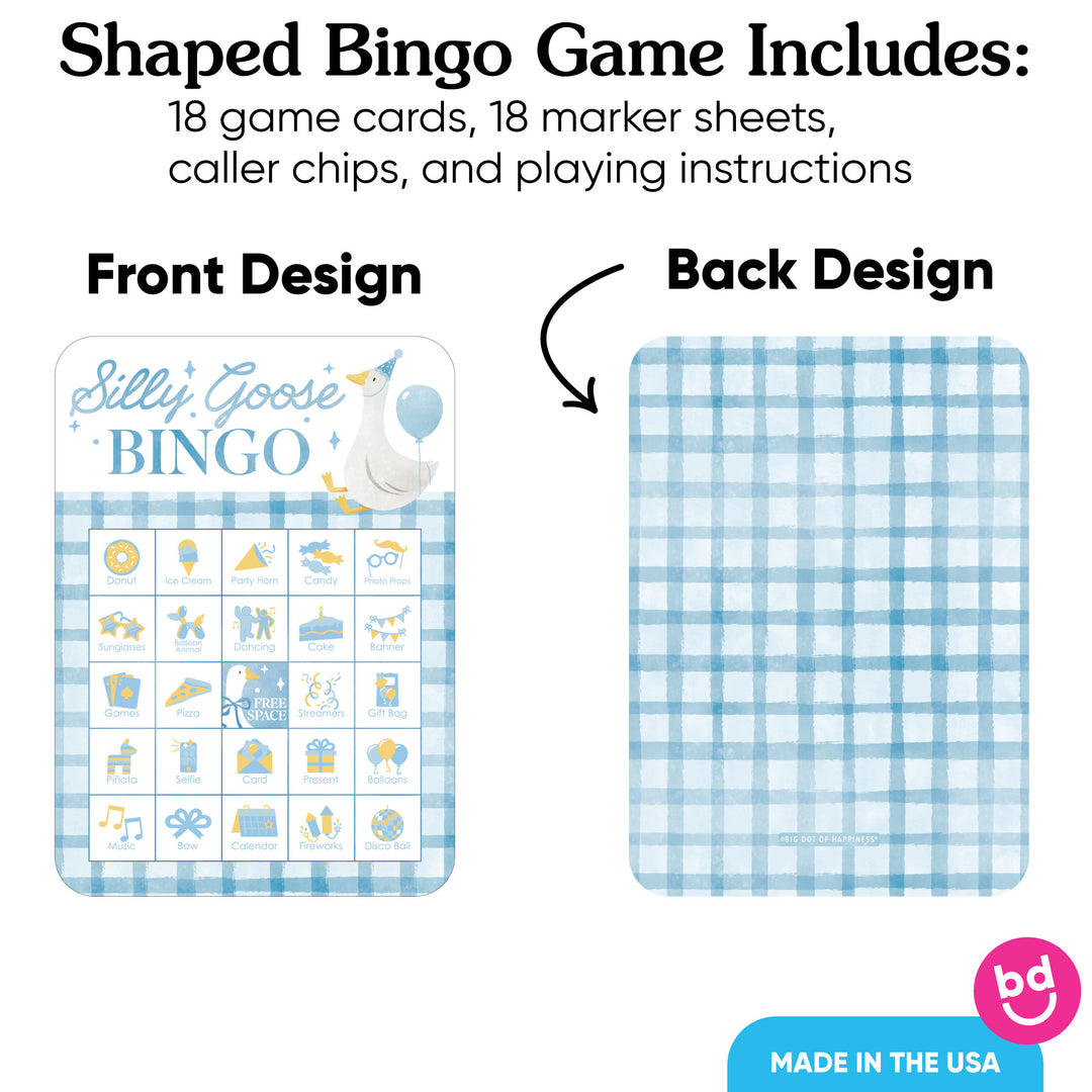 Silly Goose bingo card close-up with goose artwork