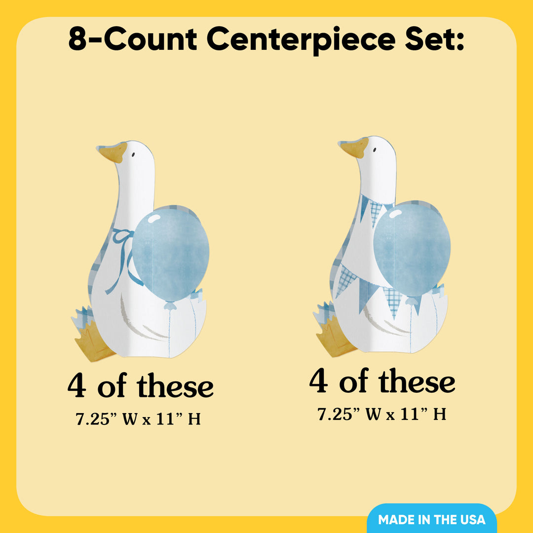 One Silly Goose table centerpieces showing set of 8