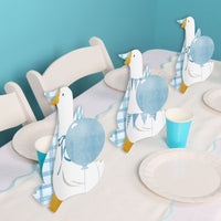 Silly Goose centerpieces on dessert table for first birthday