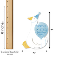 One Silly Goose Blue Shaped Fill-In Invitations - 12 Ct