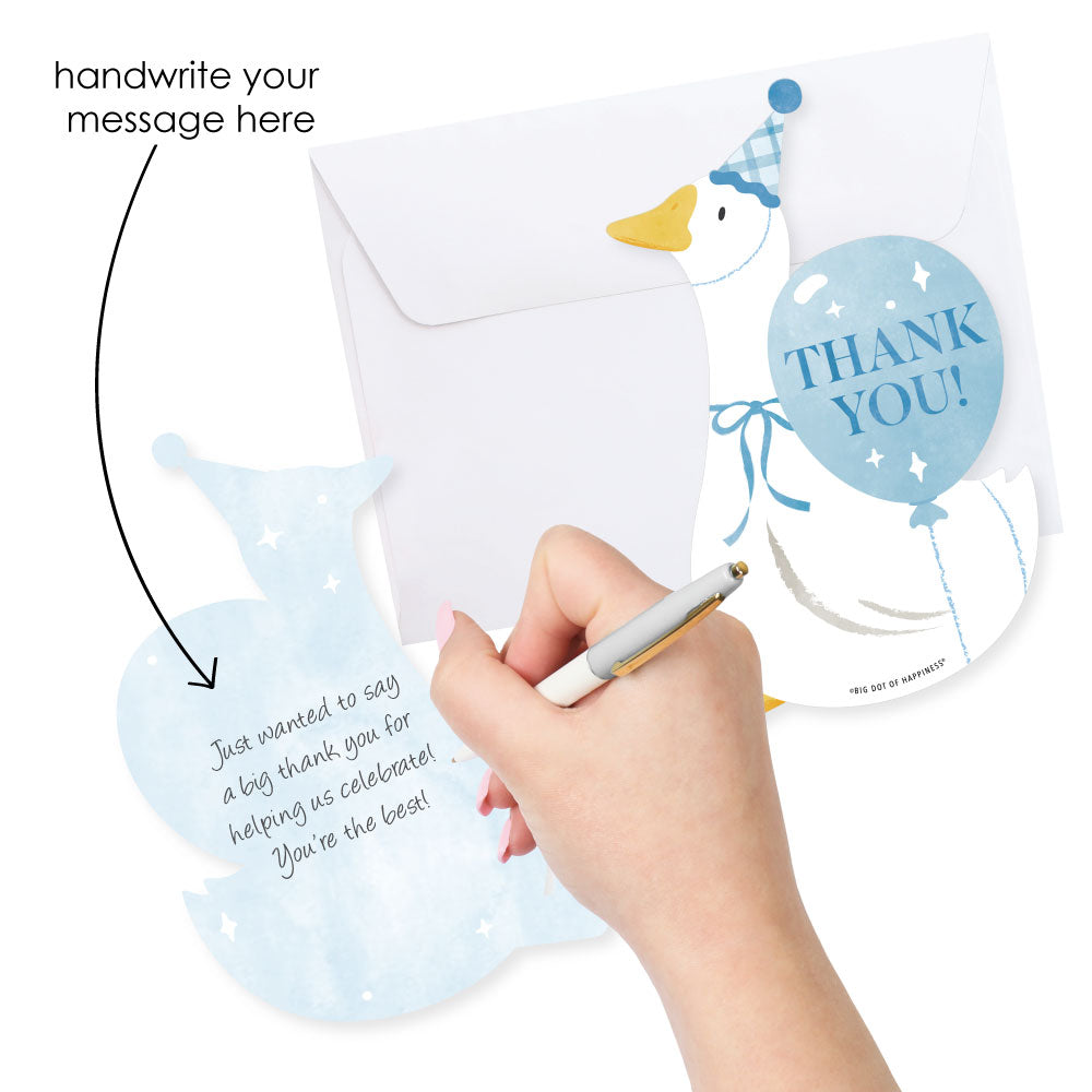 One Silly Goose thank you card back with writing space