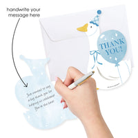 One Silly Goose thank you card back with writing space