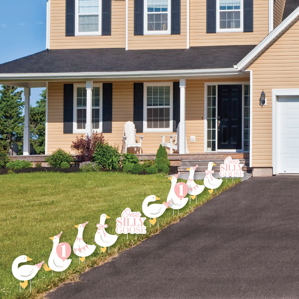 One Silly Goose Pink Yard Signs - 10 Ct