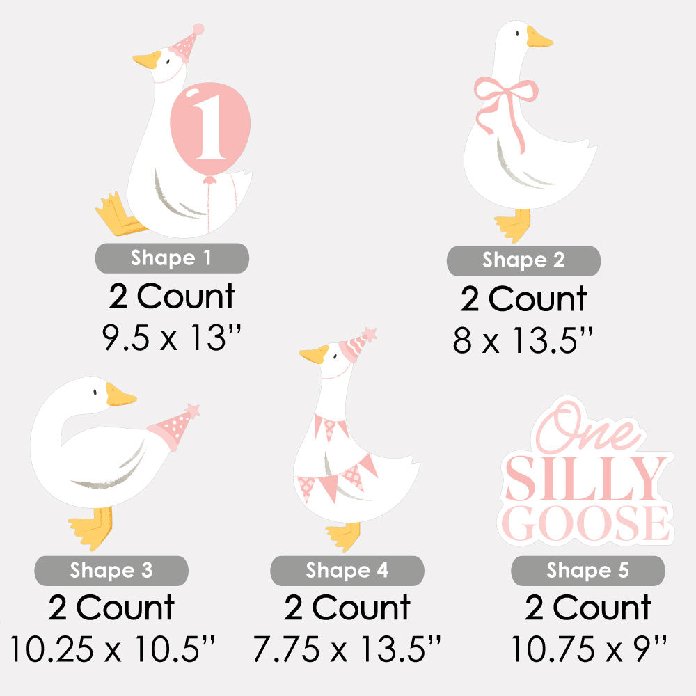 One Silly Goose Pink Yard Signs - 10 Ct
