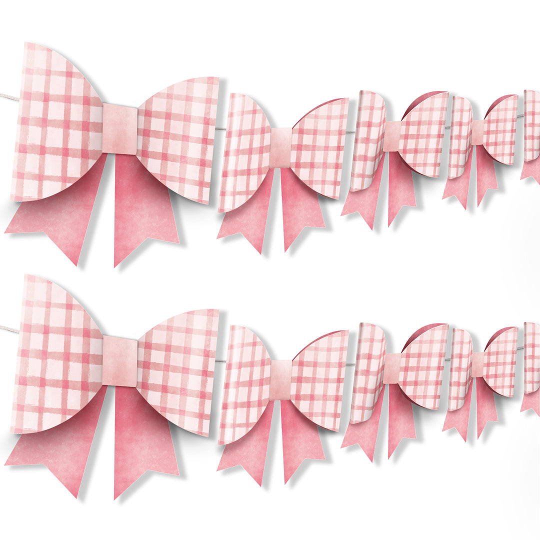 Gingham Plaid - 3D Bow Banner