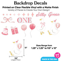 Pink One Silly Goose Backdrop Decals