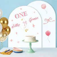 Pink One Silly Goose Backdrop Decals