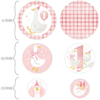Pink Silly Goose giant circle confetti, 27 cardstock pieces for party tables