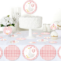 Party table scatter and centerpiece decoration, pink Silly Goose confetti set