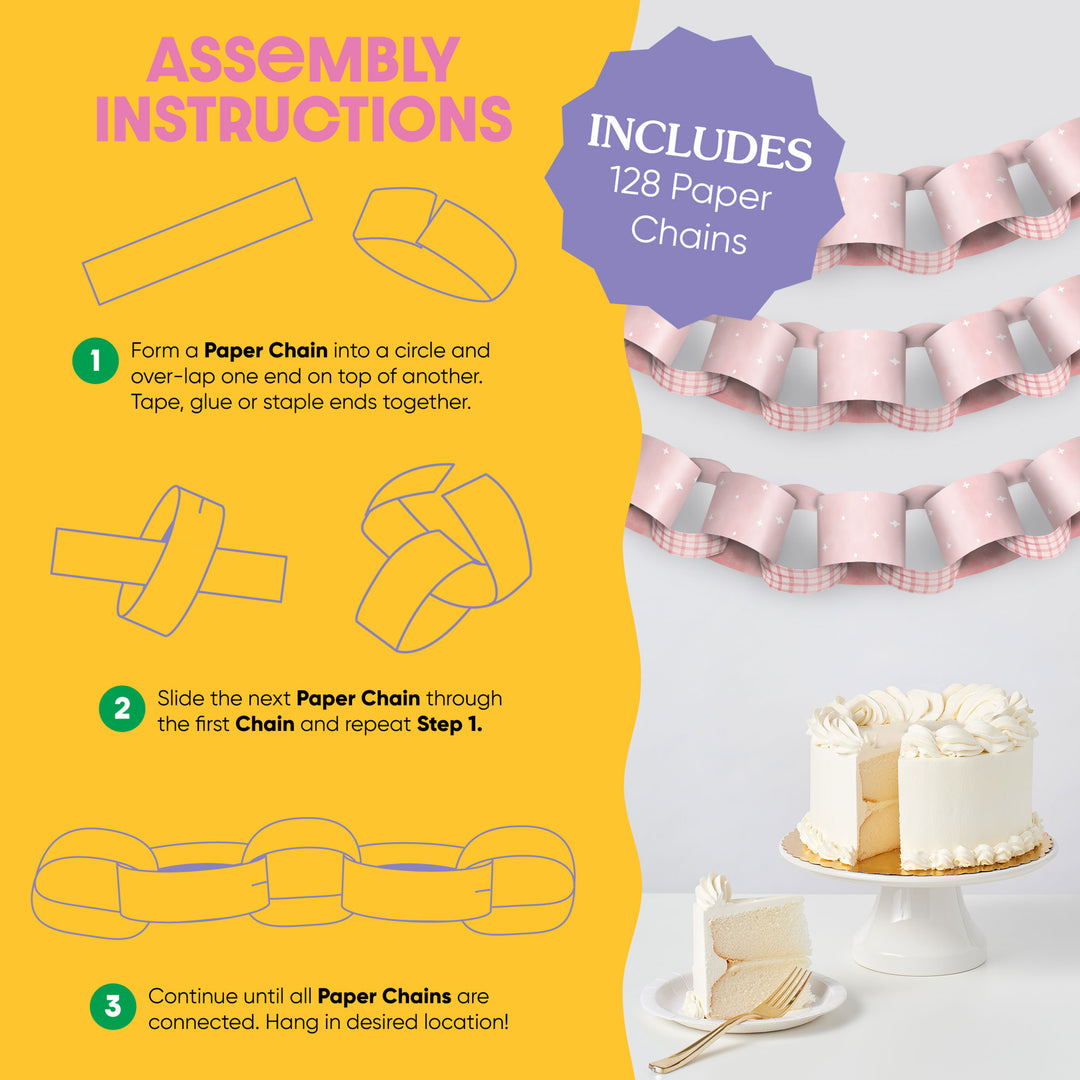 One Silly Goose Pink DIY Paper Chains - 128 Pc