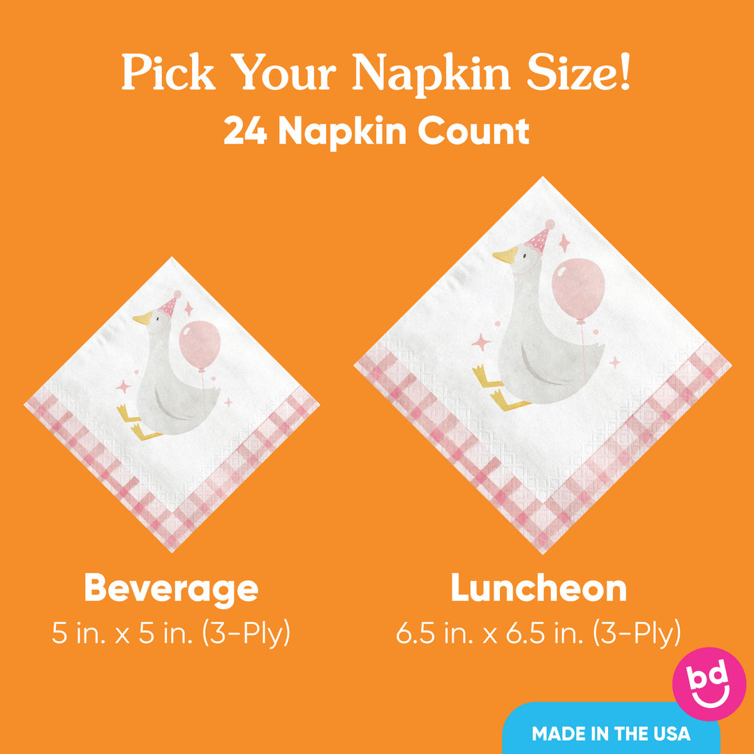 24-count One Silly Goose napkins in beverage and luncheon sizes
