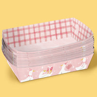 Silly Goose food tray close-up with gingham pattern