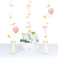 Silly Goose pink party essentials kit with 20 goose-shaped cutouts