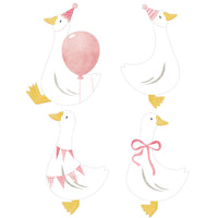 One Silly Goose pink party essentials kit, set of 20 goose-shaped cutouts for DIY banners, table decor, or party decorations