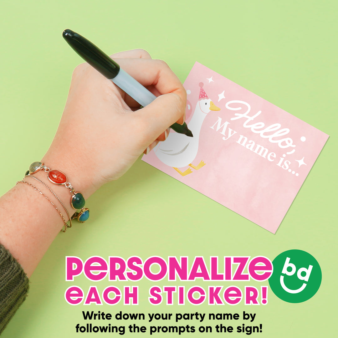 One Silly Goose Pink What's Your Name Party Game