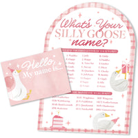 One Silly Goose Pink What's Your Name Party Game