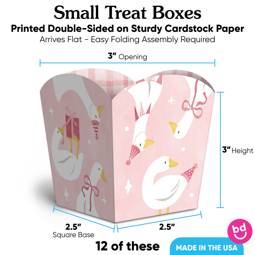 One Silly Goose Pink Treat Boxes - 12 Ct