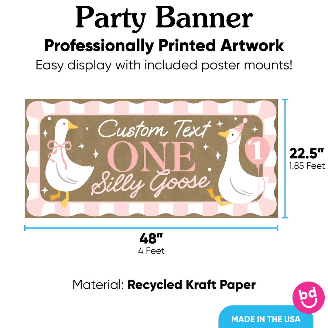 48x22.5 first birthday kraft banner with 8 poster mounts