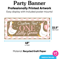 48x22.5 first birthday kraft banner with 8 poster mounts