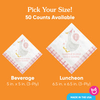 Custom Text Napkins - One Silly Goose Pink