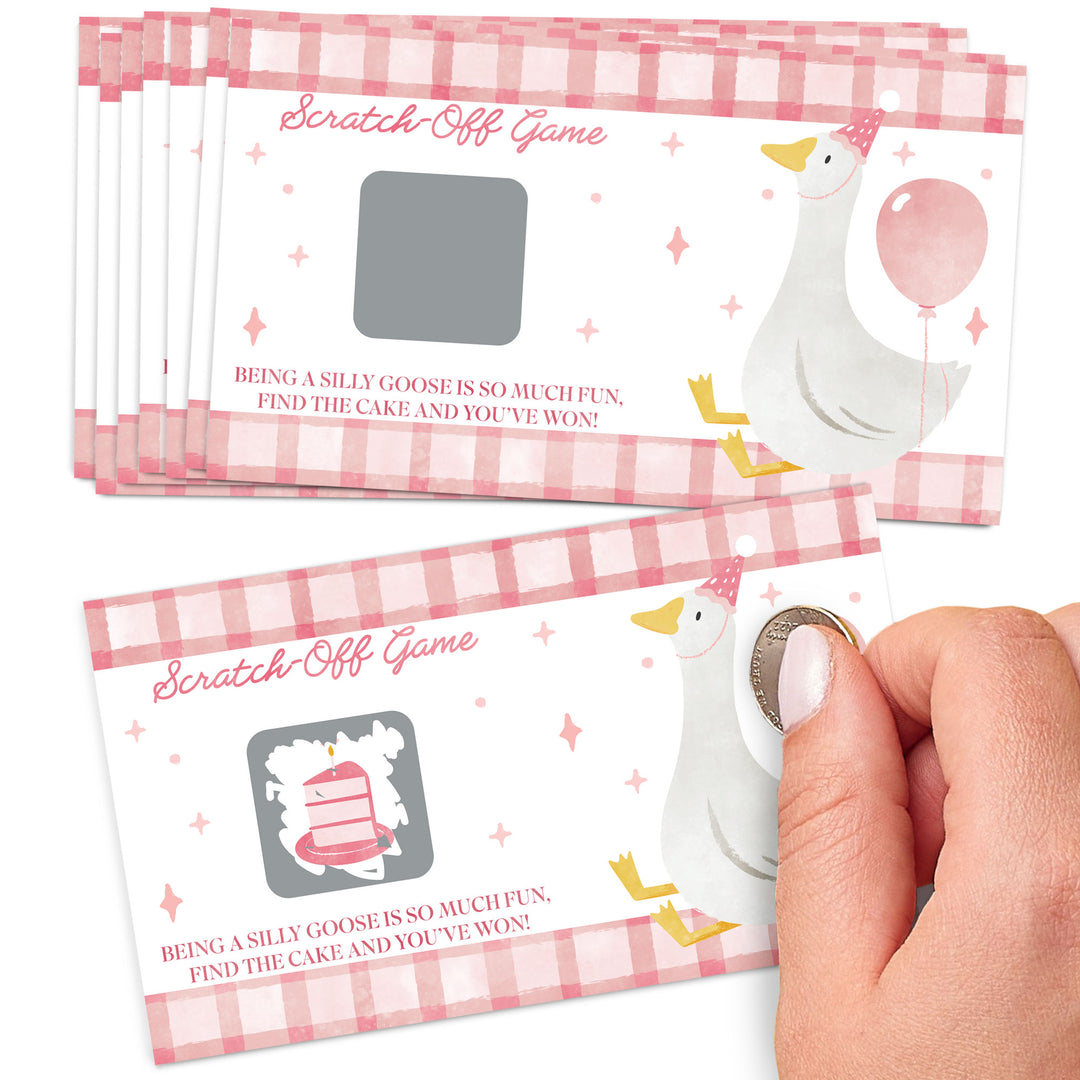 One Silly Goose scratch-off game cards with goose design