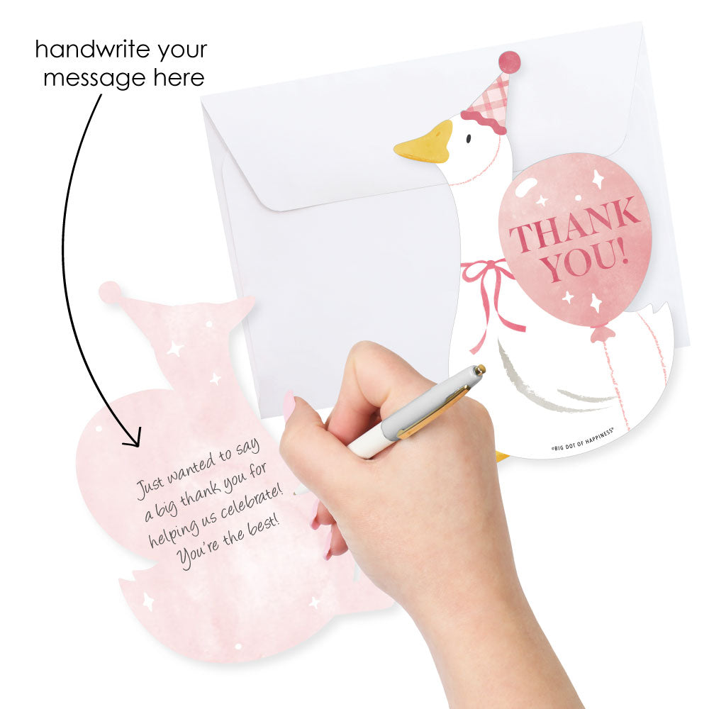 One Silly Goose thank you card back with writing space