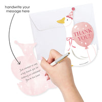 One Silly Goose thank you card back with writing space
