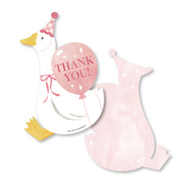 One Silly Goose pink thank you cards with goose balloon design