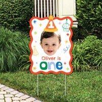Custom Face One is Fun Photo Yard Sign