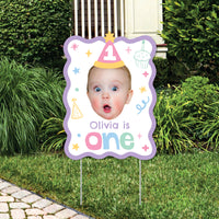 Custom Face One is Fun Photo Yard Sign